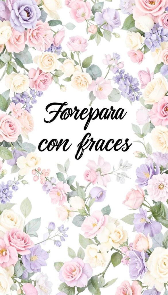 Ramillete de flores pastel y frase positiva - Flores para perfil con frases
