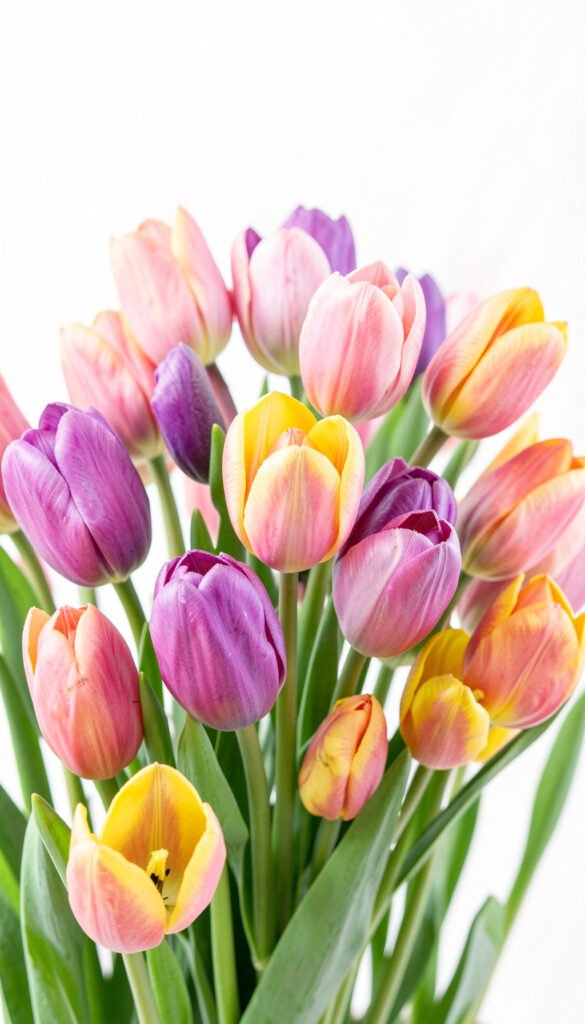 Tulipanes multicolores - fotos de flores bonitas