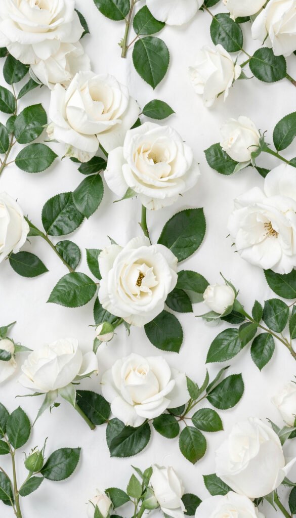 Rosas blancas y verdes - Imágenes de flores de primavera