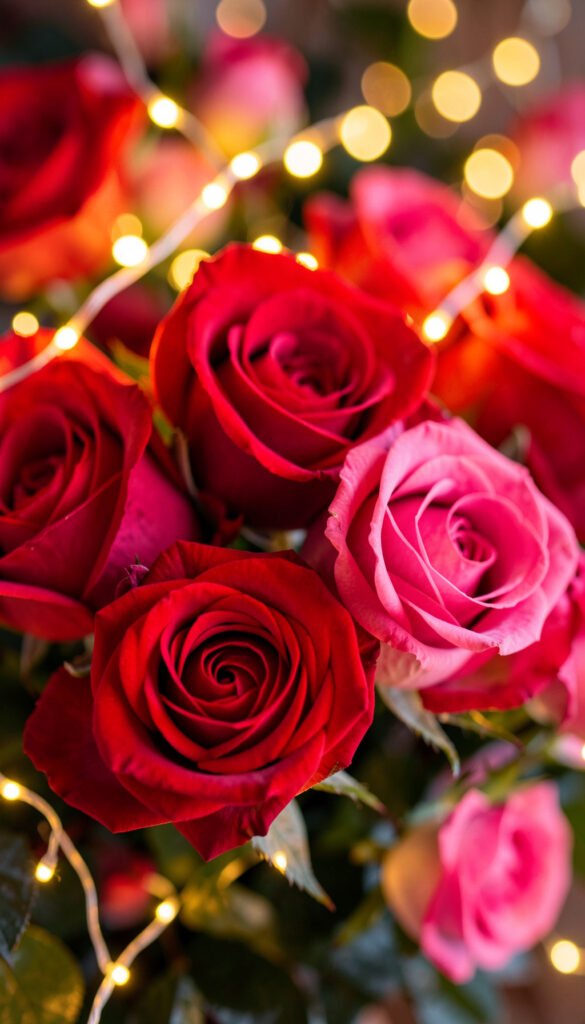 Rosas y luces - Fondos románticos para WhatsApp para