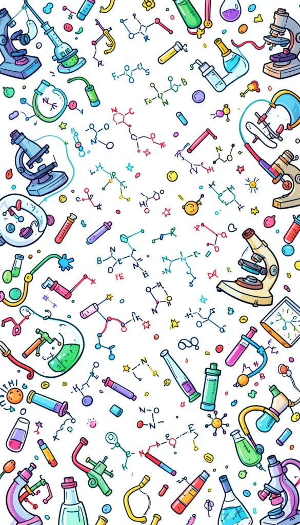 Estilo doodle juvenil - carátulas de laboratorio creativas