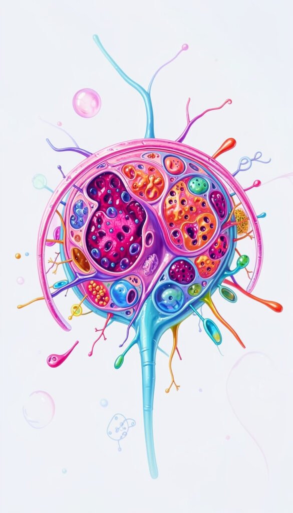 Estructura celular artística - Portadas de biología con estilo