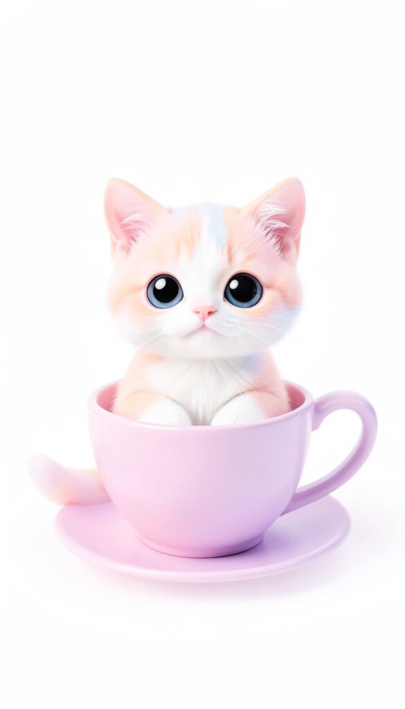 Gatito pastel en taza - Fotos de perfil kawaii aesthetic