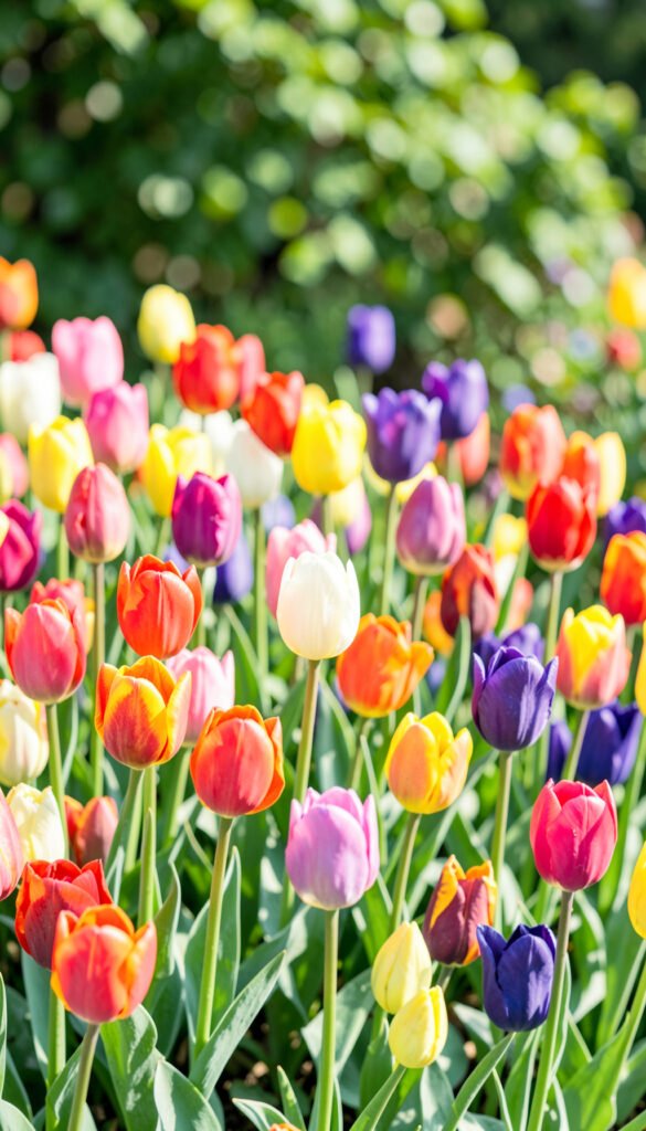 Tulipanes multicolores - fotos de flores naturales