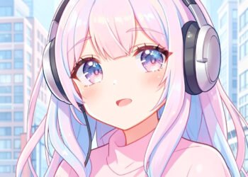 Chica anime con auriculares - Fotos de perfil kawaii anime