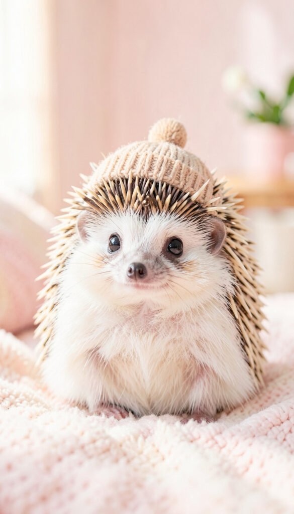 Erizo con gorro de lana - Fotos de perfil kawaii de