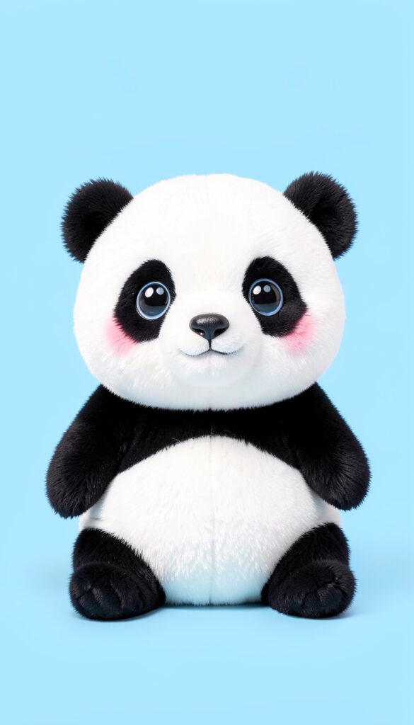 Panda dulce en fondo celeste - fotos de perfil kawaii