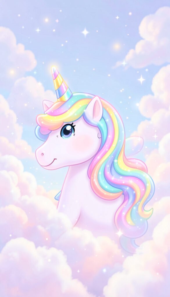 Unicorno mágico en tonos suaves - fotos de perfil kawaii