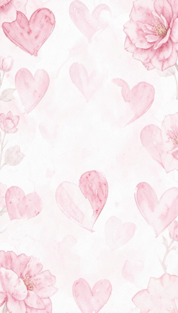 Corazones en acuarela - Corazones rosas aesthetic para perfil