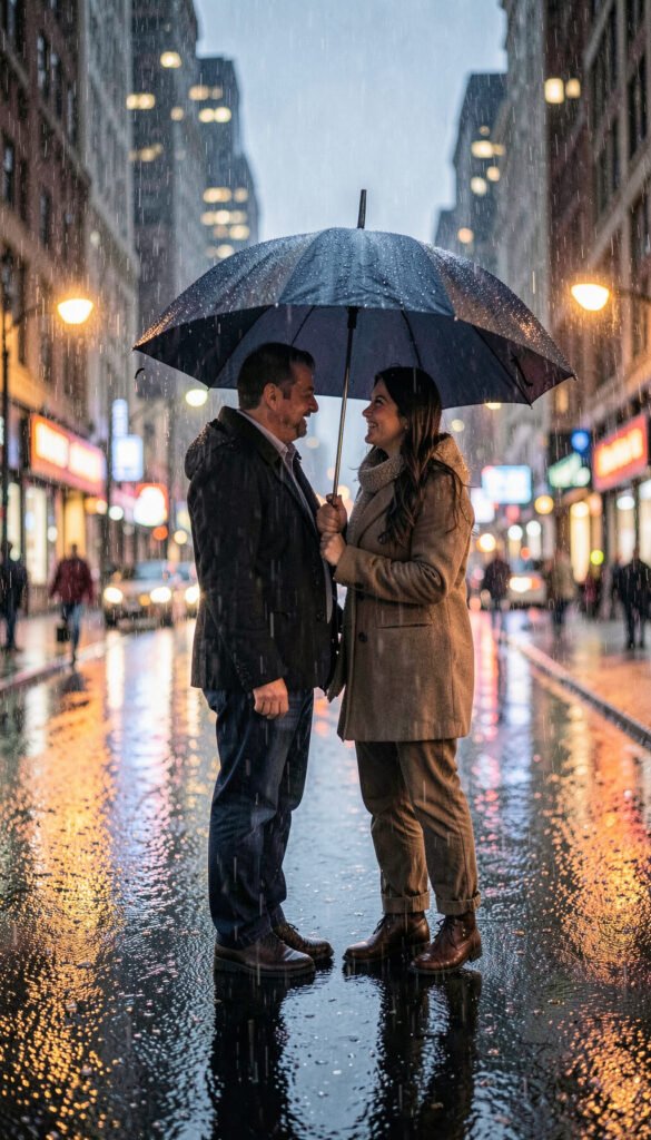 Pareja bajo la lluvia - Fondos de pantalla para WhatsApp