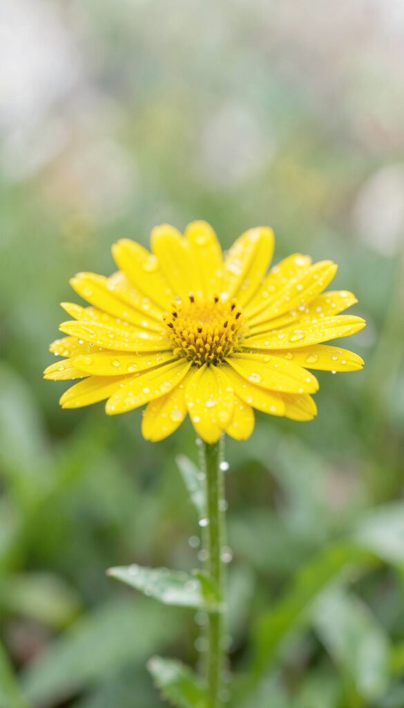 Flor silvestre amarilla - Fotos de flores con gotas