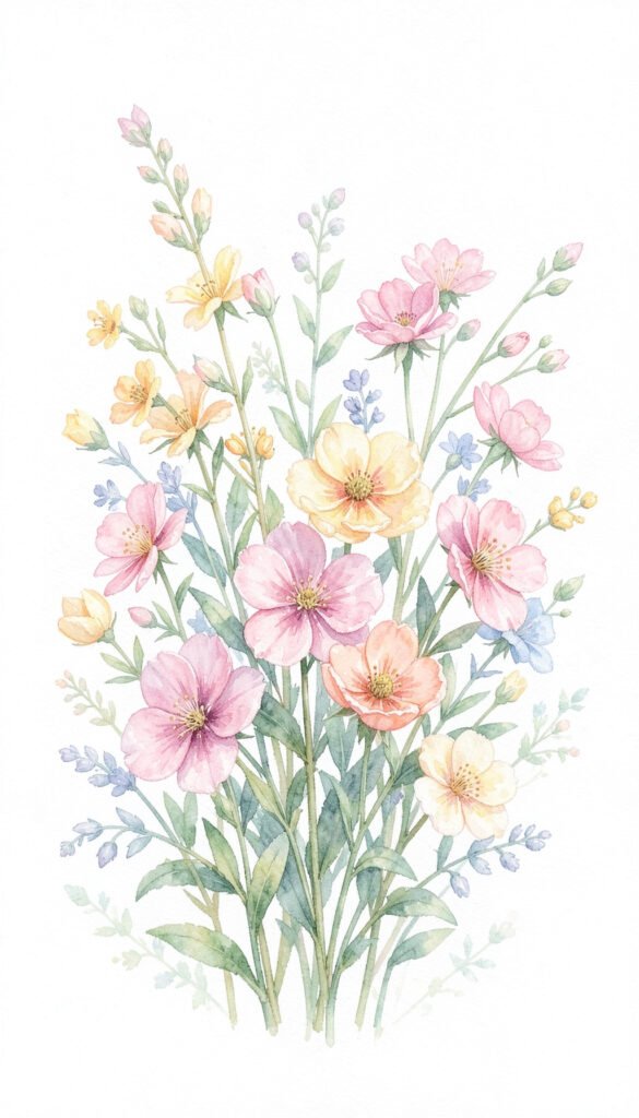 Flores silvestres en acuarela - Imágenes de flores para descargar