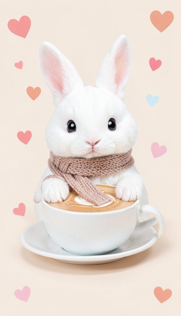 Conejito Kawaii en Café - Kawaii fotos de perfil aesthetic