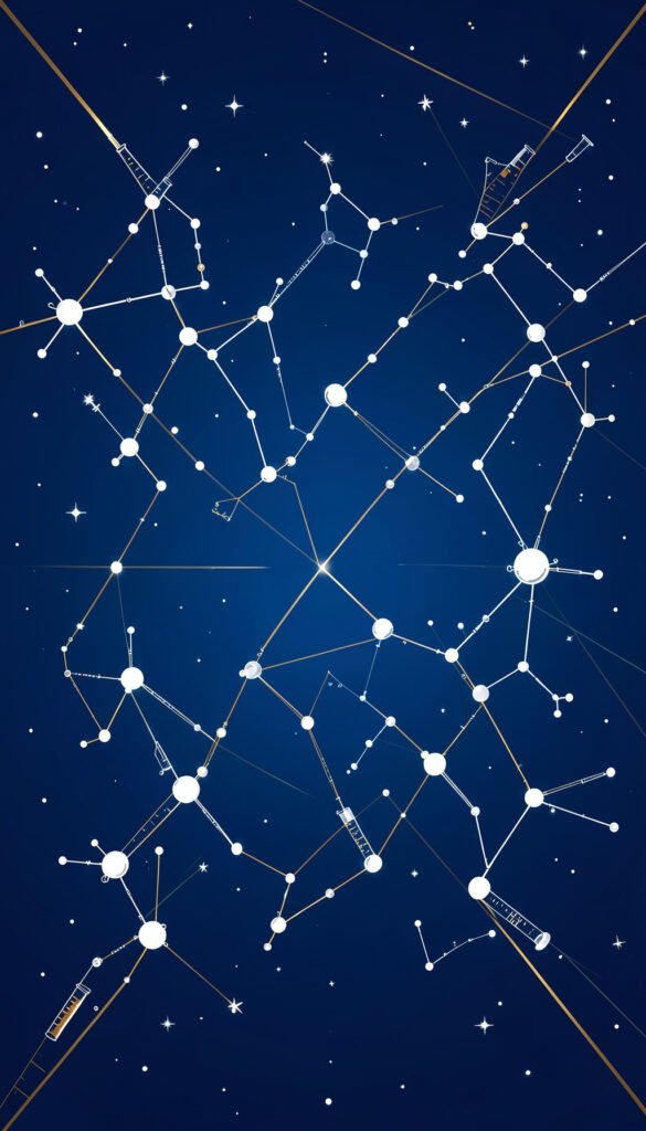 Constelaciones Científicas - portadas de ciencias aesthetic modernas