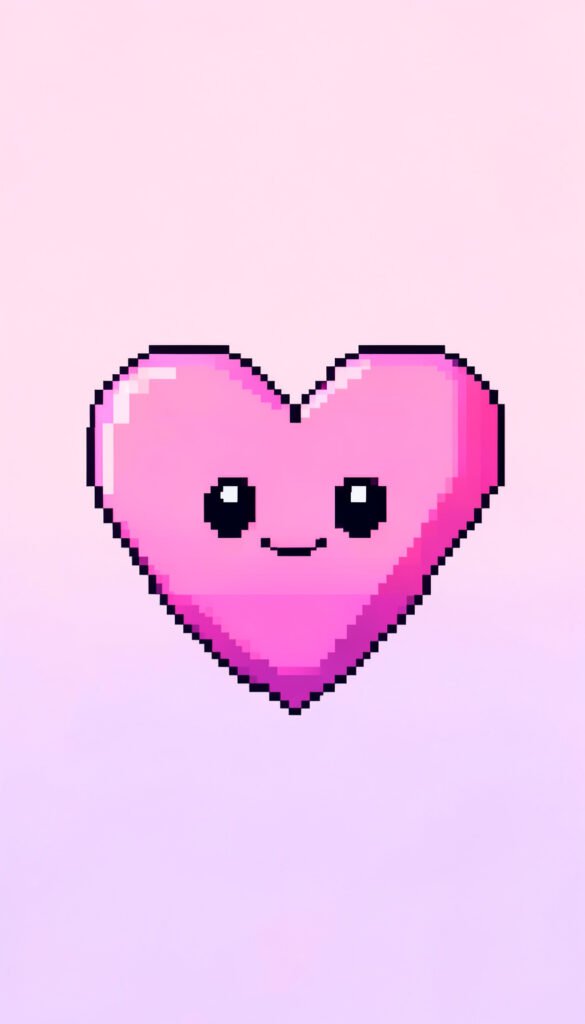 Corazón Kawaii Pixel Art - fotos de perfil kawaii