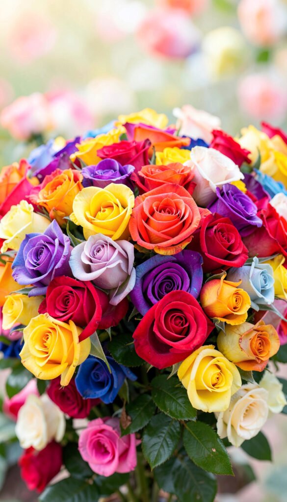 Bouquet de rosas multicolor - fotos de rosas hermosas HD
