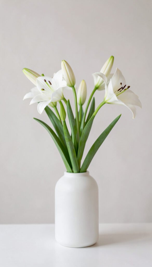 Lirios blancos elegantes - Fotos de flores para perfil