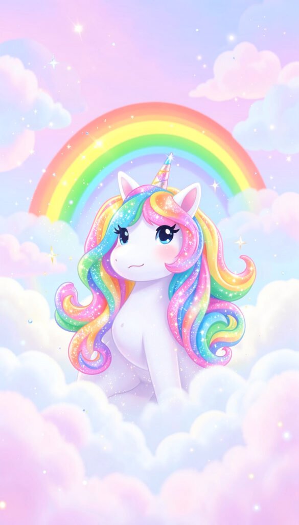 Unicornio arcoíris - Fondos para niños coloridos y