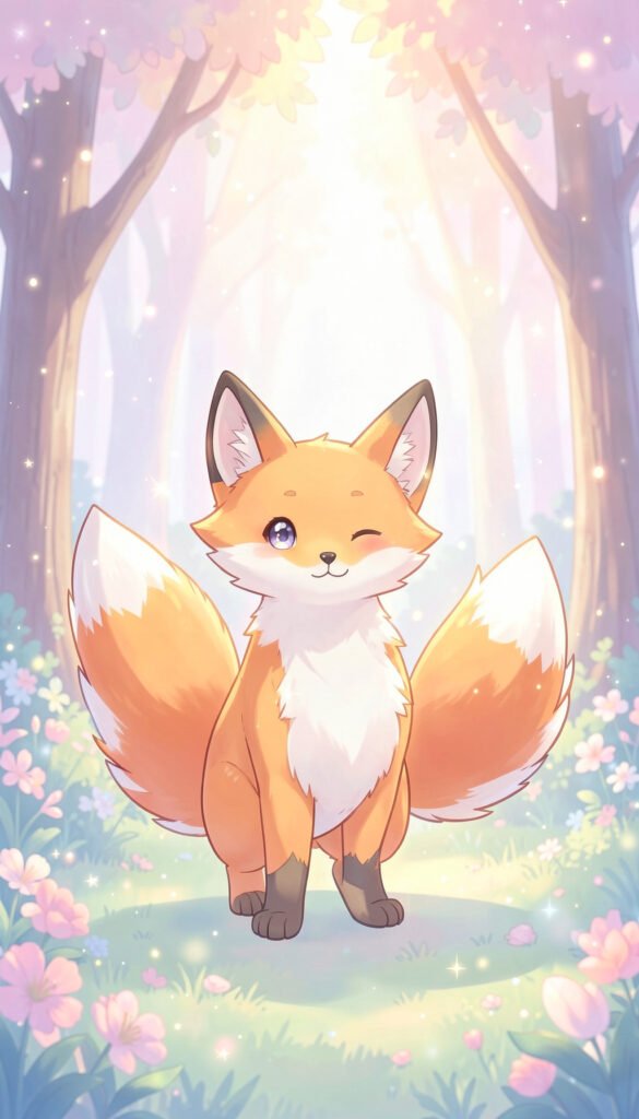 Zorro anime en bosque mágico - Fotos de perfil kawaii aesthetic