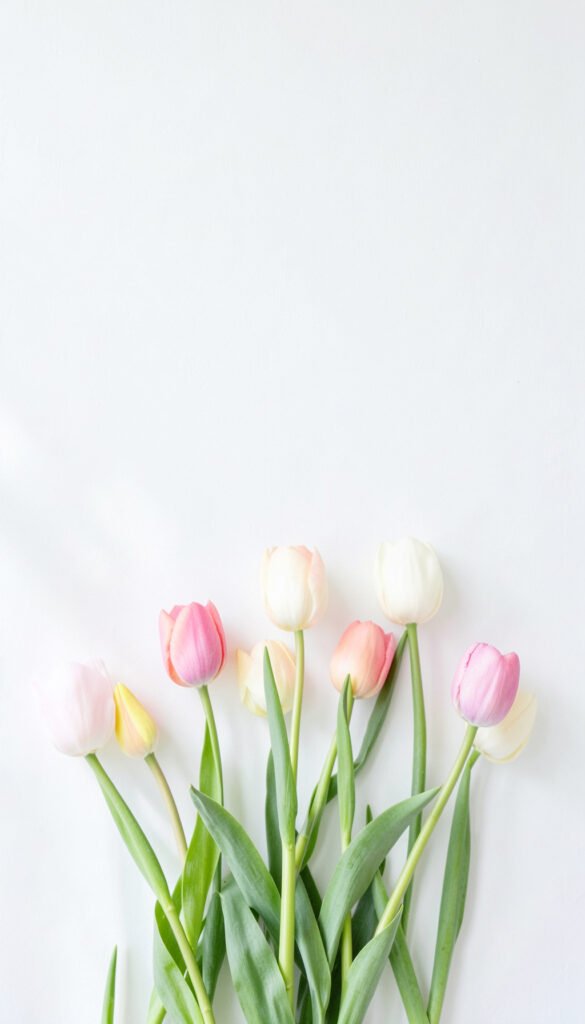 Tulipanes Pastel Minimalistas - Fotos de flores naturales color