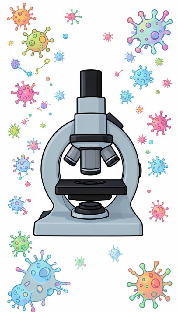 Microscopio escolar - Portadas de ciencias fáciles para