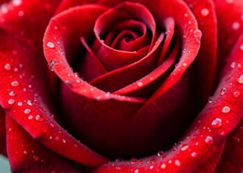 Rosa roja en detalle - flores macro alta resolución