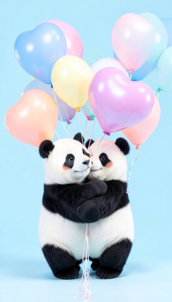 Panda Kawaii con Globos - Kawaii fotos de perfil aesthetic