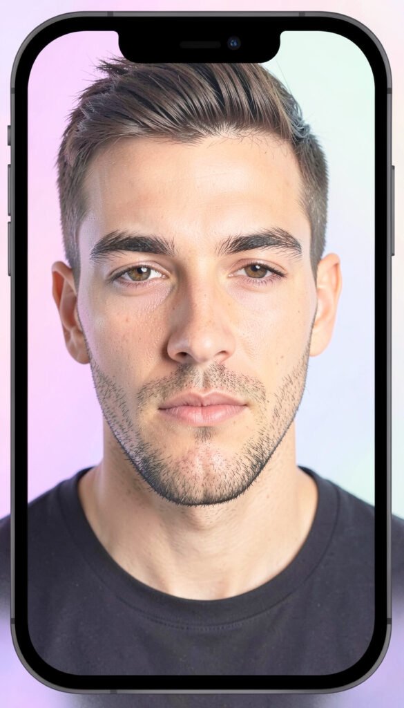 Rostro en primer plano y fondo pastel - Fotos de perfil para hombres