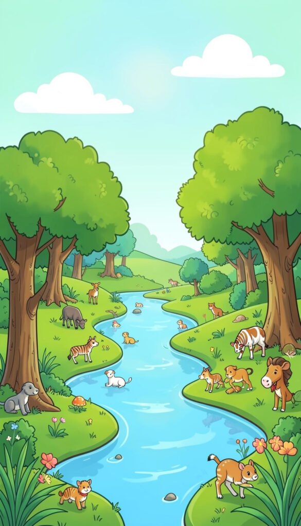 Ecosistemas naturales - Portadas de ciencias con dibujos