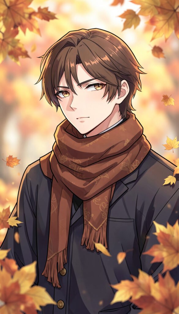 Personaje anime en ambiente otoñal - Imágenes anime para perfil elegantes