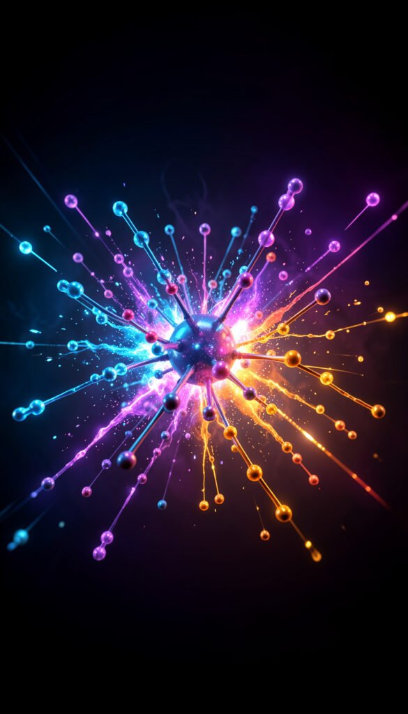 Estallido molecular de colores - Carátulas de química para Facebook