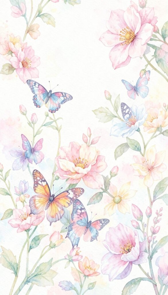 Acuarela Creativa - Mariposas y flores para perfil