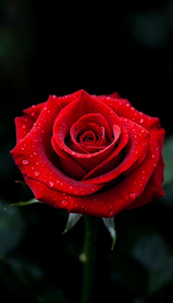 Rosa roja en primer plano - fotos de flores naturales