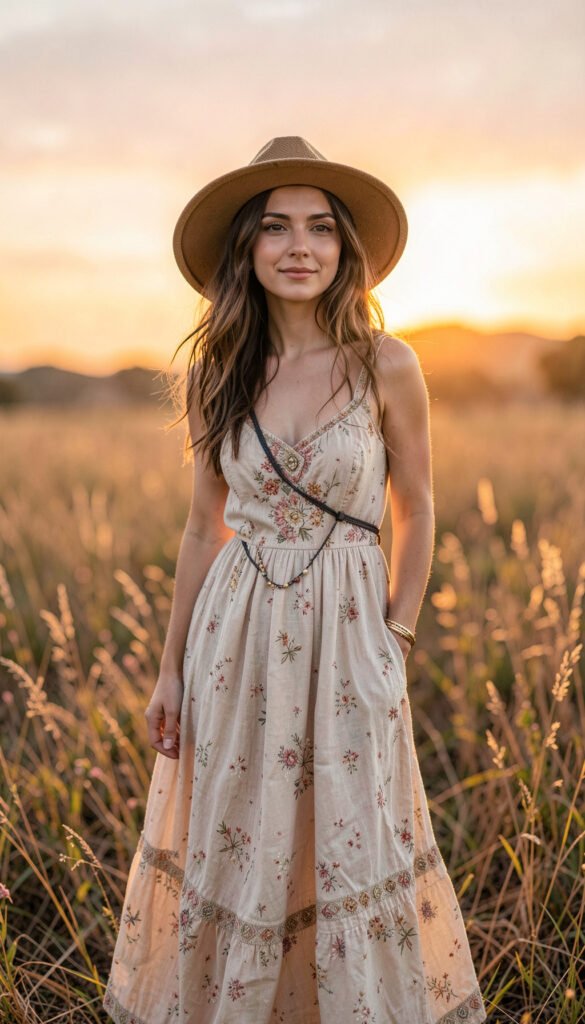 Retrato bohemio al atardecer - Fotos bonitas de perfil para