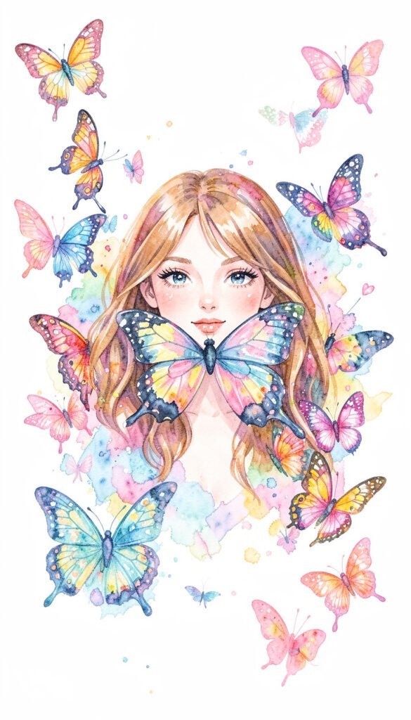 Mariposas en acuarela - Fondos de pantalla para mujer