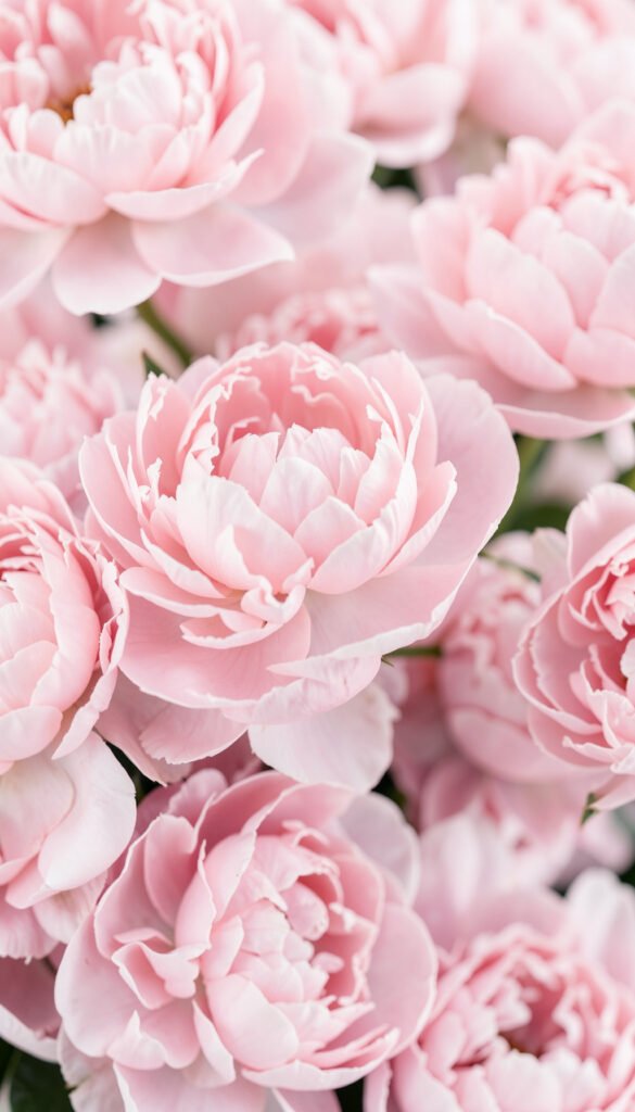 Peonías suaves y rosadas - flores románticas delicadas