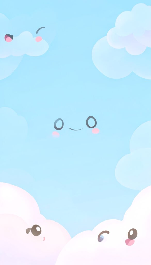 Nubes sonrientes - Fotos kawaii para fondo de