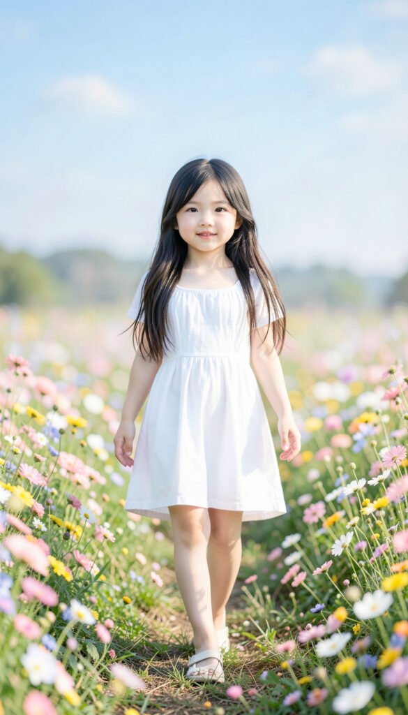 Chica kawaii en paisaje de ensueño - Fotos kawaii chicas lindas y