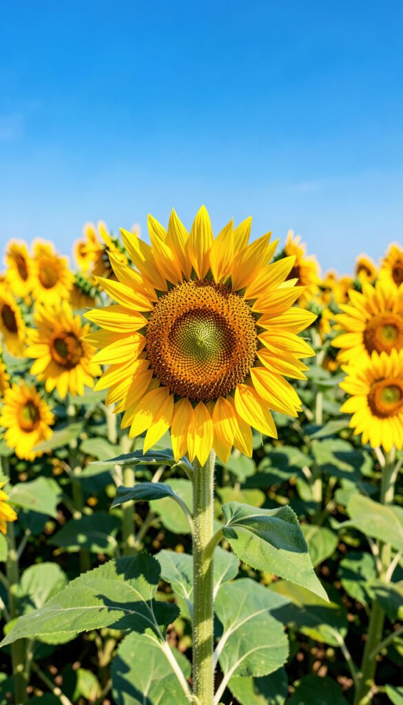 Campo de girasoles dorados - Fondos de flores para móvil