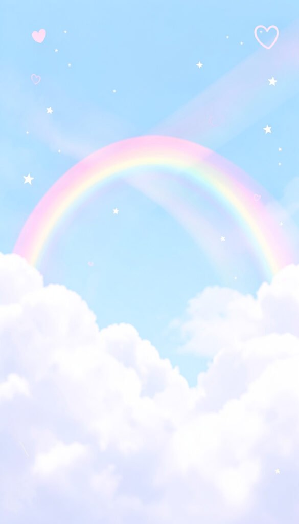 Nubes y arcoíris suaves - Fotos de perfil kawaii aesthetic