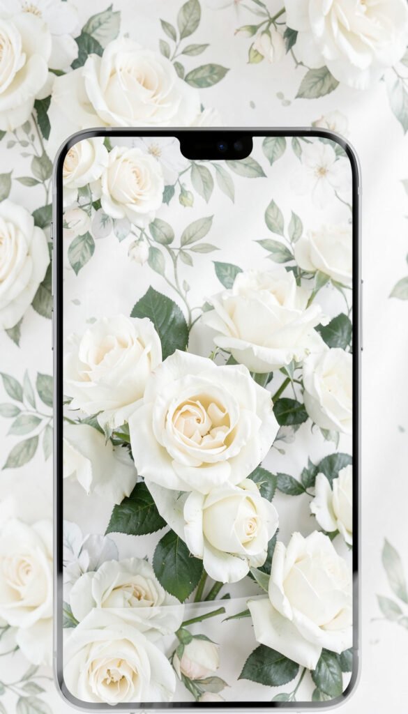 Rosas blancas luminosas - Fondos de flores para diseño