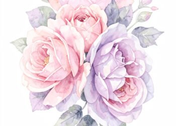 Rosas en Acuarela - Fondos femeninos elegantes para Facebook