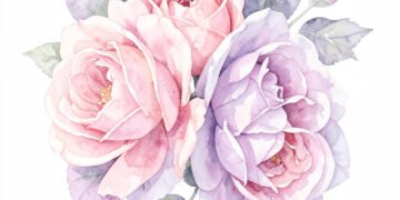 Rosas en Acuarela - Fondos femeninos elegantes para Facebook