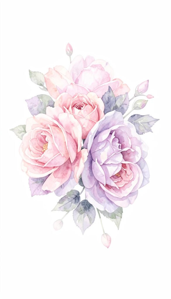 Rosas en Acuarela - Fondos femeninos elegantes para Facebook