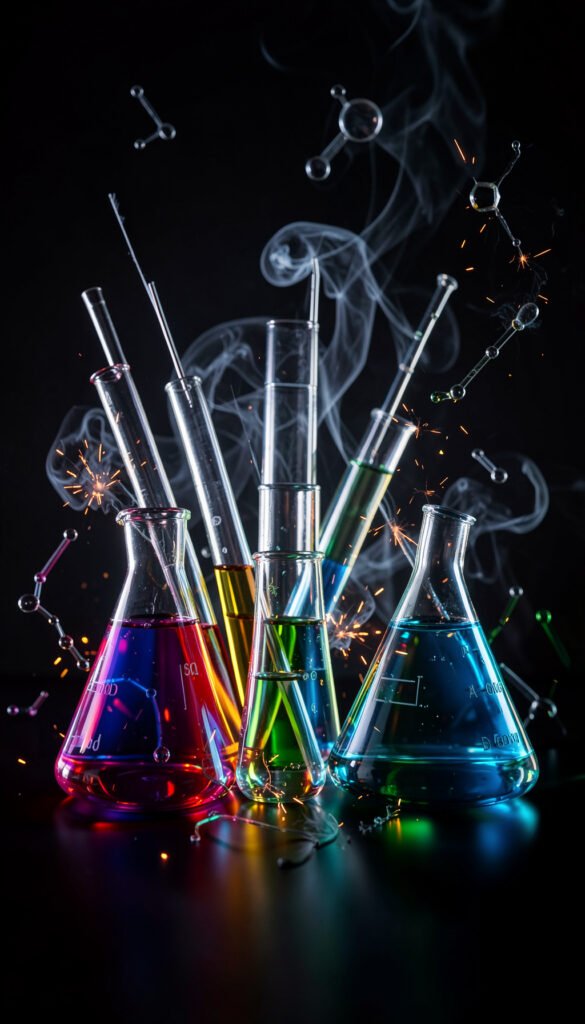 Explosión de laboratorio - Portadas de química con elementos