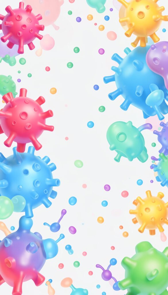 Bacterias estilizadas - Portadas de biología con estilo