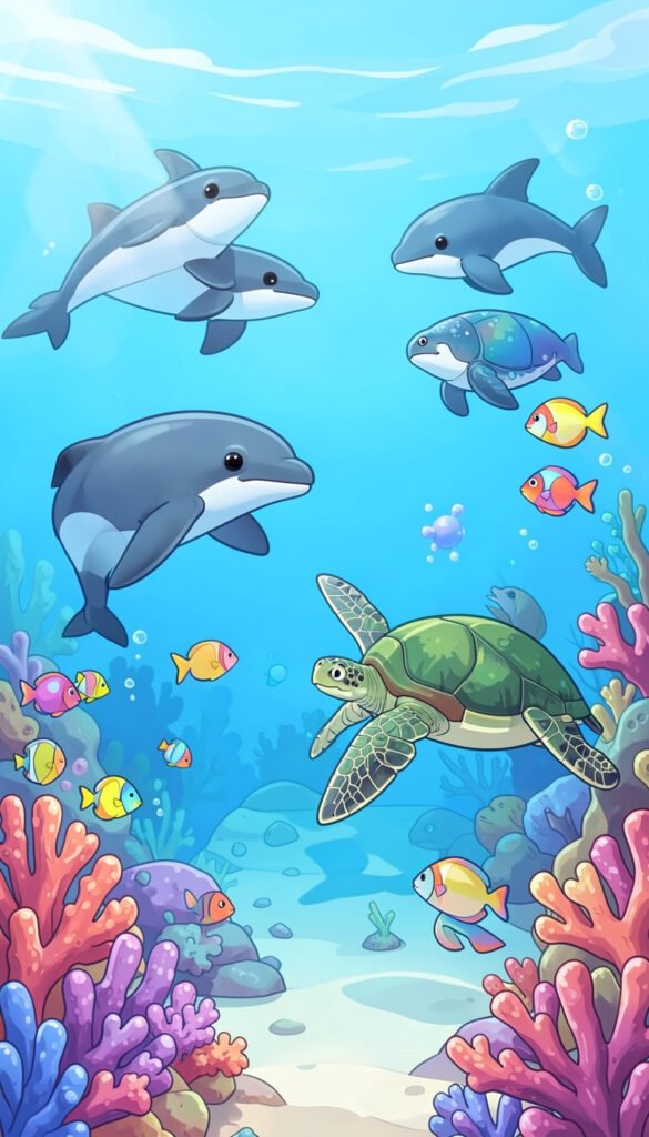 Amigos del Mar - Fondos para niños con dibujos