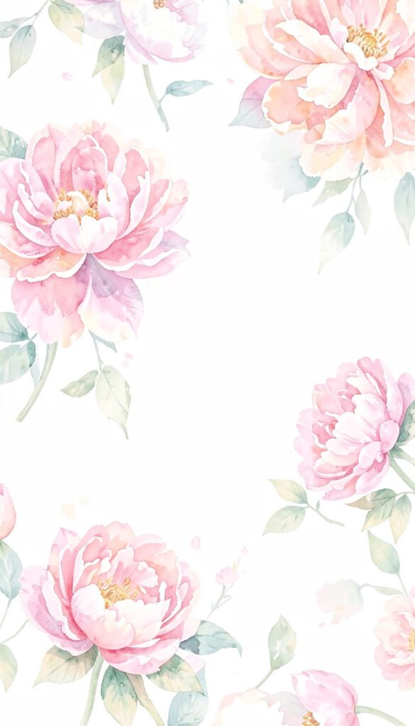 Peonías en acuarela - Fondos de flores aesthetic elegantes