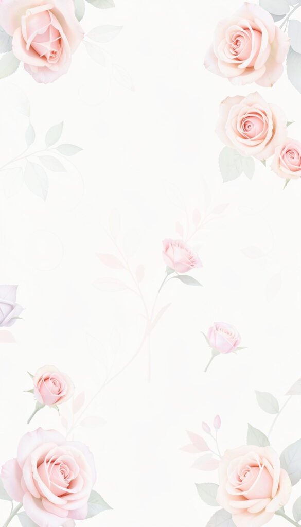 Rosas Pastel Minimalistas - Fondos para chicas aesthetic modernos