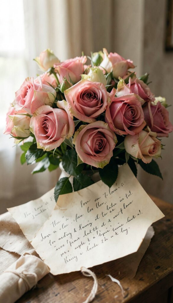 Flores y cartas de amor - Fondos de pantalla para WhatsApp